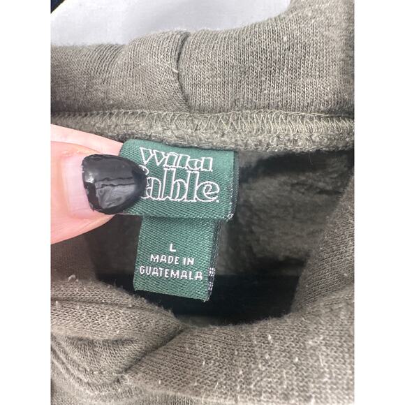 Wild Fable Hoodie Sweatshirt Womens Large Olive Green Crop Pullover Cozy - Picture 2 of 6